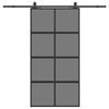 vidaXL Schuifdeur met beslagset 102,5x205 cm gehard glas zwart