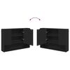 vidaXL Badkamermeubelset met lade 4 pcs Zwart Geperst Hout en Metaal