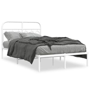 vidaXL Bedframe met hoofdbord metaal wit 120x190 cm