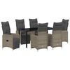 vidaXL Tuin eettafelset 7 st Grijs poly rattan