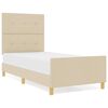 vidaXL Bedframe met hoofdeinde Cr&egrave;me 90 x 190 cm Stof