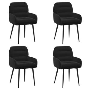 vidaXL Eettafelstoelen 4 st fluweel Zwart 59 x 59,5 x 90 cm