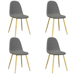 vidaXL Eetkamerstoelen 4 st fluweel lichtgrijs