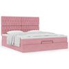 vidaXL Ottoman bed met matrassen 180x200cm fluweel roze
