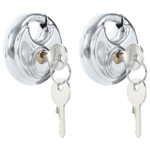 vidaXL Discusloten met sleutels 2 st zilver 6 x 2.3 x 6 cm