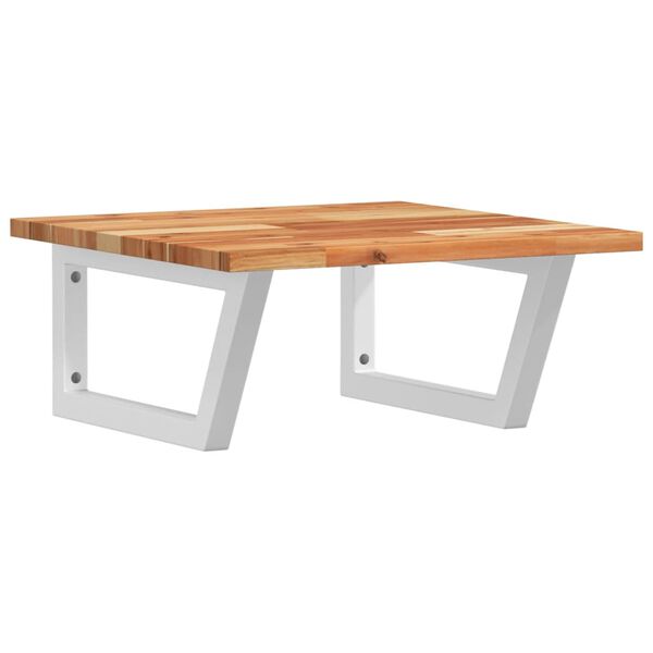 vidaXL Badkamer wandschap staal en massief acaciahout