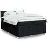 vidaXL Boxspring met matras stof zwart 140x190 cm