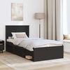 vidaXL Bedframe met hoofdeinde Zwart 90 x 190 cm Massief grenenhout
