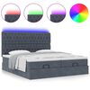 vidaXL Ottoman bed met matrassen en LED's 200x200cm fluweel