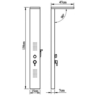 vidaXL Douchepaneelsysteem vierkant roestvrij staal