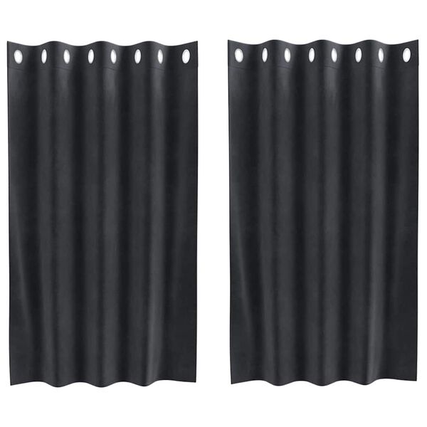 vidaXL Verduisterende gordijnen 2 pcs Donkergrijs 140 x 140 cm Fluweel