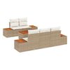 vidaXL Tuin Sofa Set 6 st Beige Poly riet