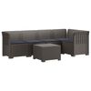 vidaXL 5-Zits Tuin Sofa met Kussens Rattan Look PP Lichtgrijs