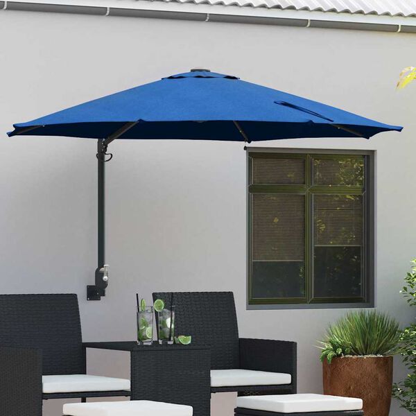 vidaXL Tuinparasol Blauw en Zwart 248 x 248 x 148 cm