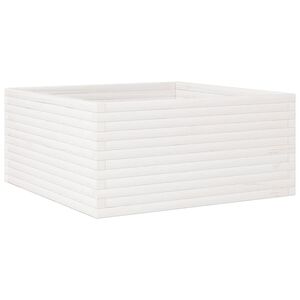 vidaXL Plantenbak 100x100x46 cm massief grenenhout wit