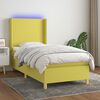 vidaXL Boxspring met matras en LED stof groen 100x200 cm