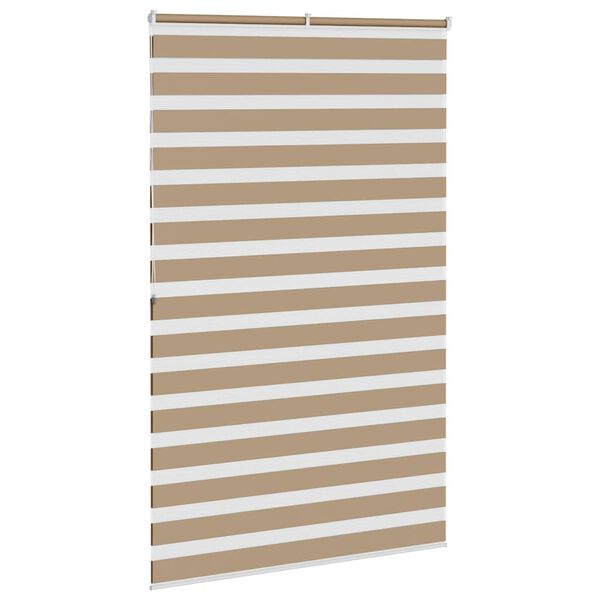vidaXL Zebra Blind 140x200 cm stofbreedte 135,9 cm polyester zandbruin