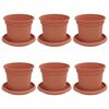 vidaXL Plantenpotten 6 pcs Baksteenrood &Oslash; 12,5 x 10 cm Kunststof