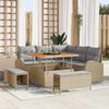 vidaXL Tuin Sofa Set met kussen met opslag 8 pcs Beige en Licht Grijs