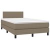 vidaXL Boxspring met matras en LED stof taupe 120x190 cm