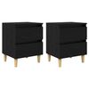 vidaXL Bedkasten 2 pcs Zwart Eiken 40 x 35 x 50 cm Bewerkt hout