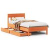 vidaXL Bedframe zonder matras massief grenenhout wasbruin 100x200 cm