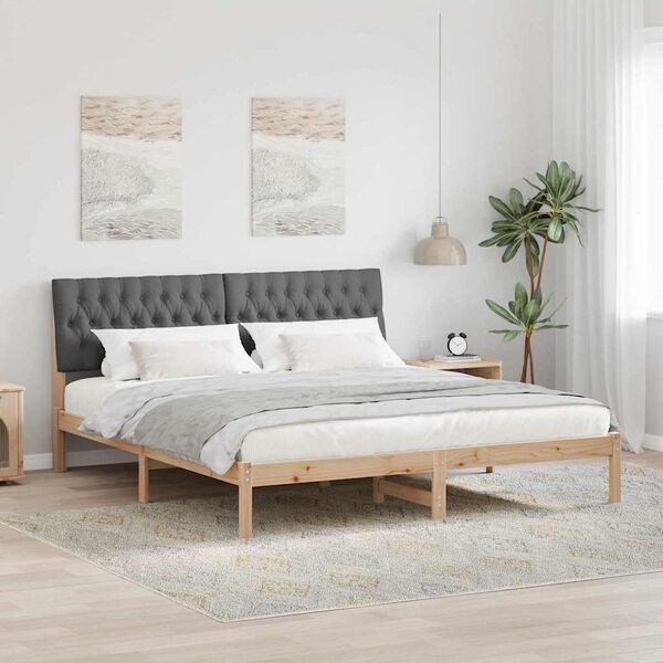 vidaXL Bedframe met Gevoerd Hoofdgedeelte Bruin 180 x 200 cm