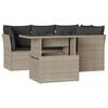 vidaXL 5-delige Loungeset met kussens poly rattan lichtgrijs
