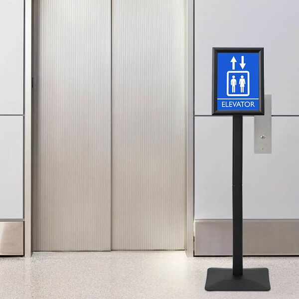 vidaXL Pedestal Posterstand Zilver a4 PVC en gietijzer