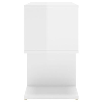 vidaXL Nachtkastje 50x30x51,5 cm spaanplaat hoogglans wit