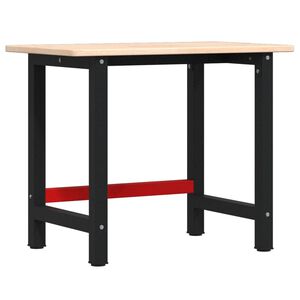 vidaXL Werkbank rechthoekig 100x60x81,5 cm massief eikenhout