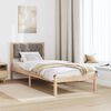 vidaXL Bedframe met hoofdeinde Taupe 80 x 200 cm Massief grenenhout