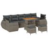 vidaXL Tuin Sofa Set 10 pcs Grijs Poly rattan en gepoedercoat staal
