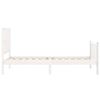 vidaXL Bedframe met hoofdbord massief hout wit