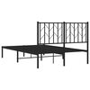 vidaXL Bedframe met hoofdbord metaal zwart 120x200 cm