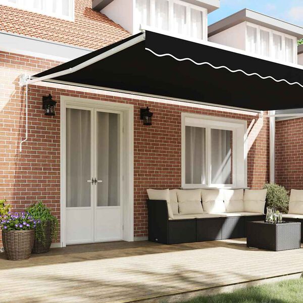 vidaXL Markies Zwart 500 x 300 x 165 cm Polyester en Metaal