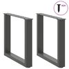 vidaXL Salontafelpoten 2 st U-vormig 50x(42-43) cm staal antraciet