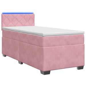 vidaXL Boxspring Bed met Matras en LED Roze 80 x 200 cm fluweel