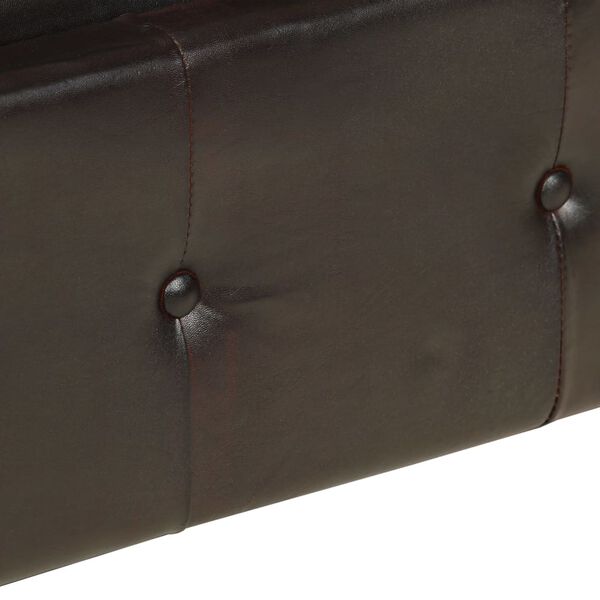 vidaXL Tweezitsbank Chesterfield-stijl echt leer bruin