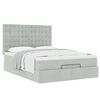 vidaXL Ottoman bed met matrassen 140x190cm fluweel lichtgrijs