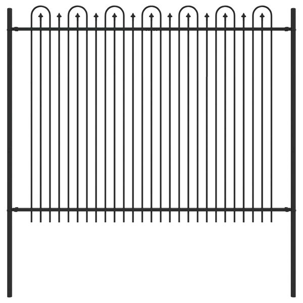 vidaXL Spike Boog Hek Zwart 200 x 200 cm Gepoedercoat staal