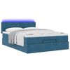 vidaXL Ottoman bed met matras en LED's 140x200cm fluweel donkerblauw