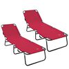 vidaXL Opvouwbare zonnebed 2 st Polyester Rood
