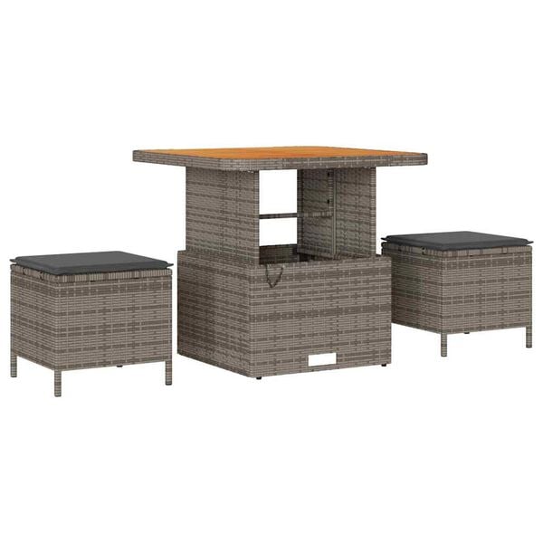 vidaXL Tuin Sofa Set met kussen 8 pcs Grijs poly rattan