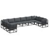 vidaXL Tuinbankenset 10 st Zwart Aluminium