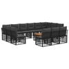 vidaXL Buiten bankenset 14 st Zwart en Donkergrijs Polyester