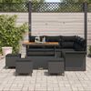 vidaXL Tuinbankenset met kussen 9 pcs Zwart poly rattan