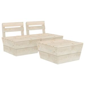 vidaXL 3-delige Loungeset pallet ge&iuml;mpregneerd vurenhout