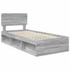 vidaXL Bedframe Grijs Sonoma 75 x 190 cm Massief grenenhout