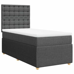 vidaXL Boxspring met matras stof donkergrijs 80x200 cm